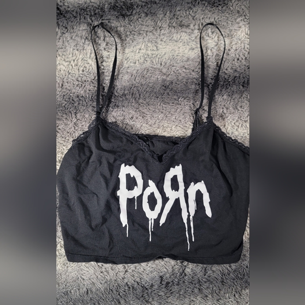 Dollskill Goth Crop Top Sz M Korn Alternative Rave
